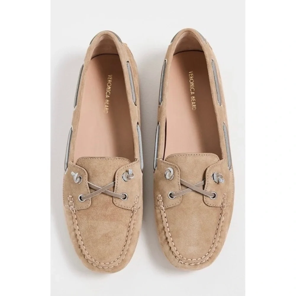 New Veronica Beard Jia Boater Flats in Sand Size 6 - Picture 2 of 14
